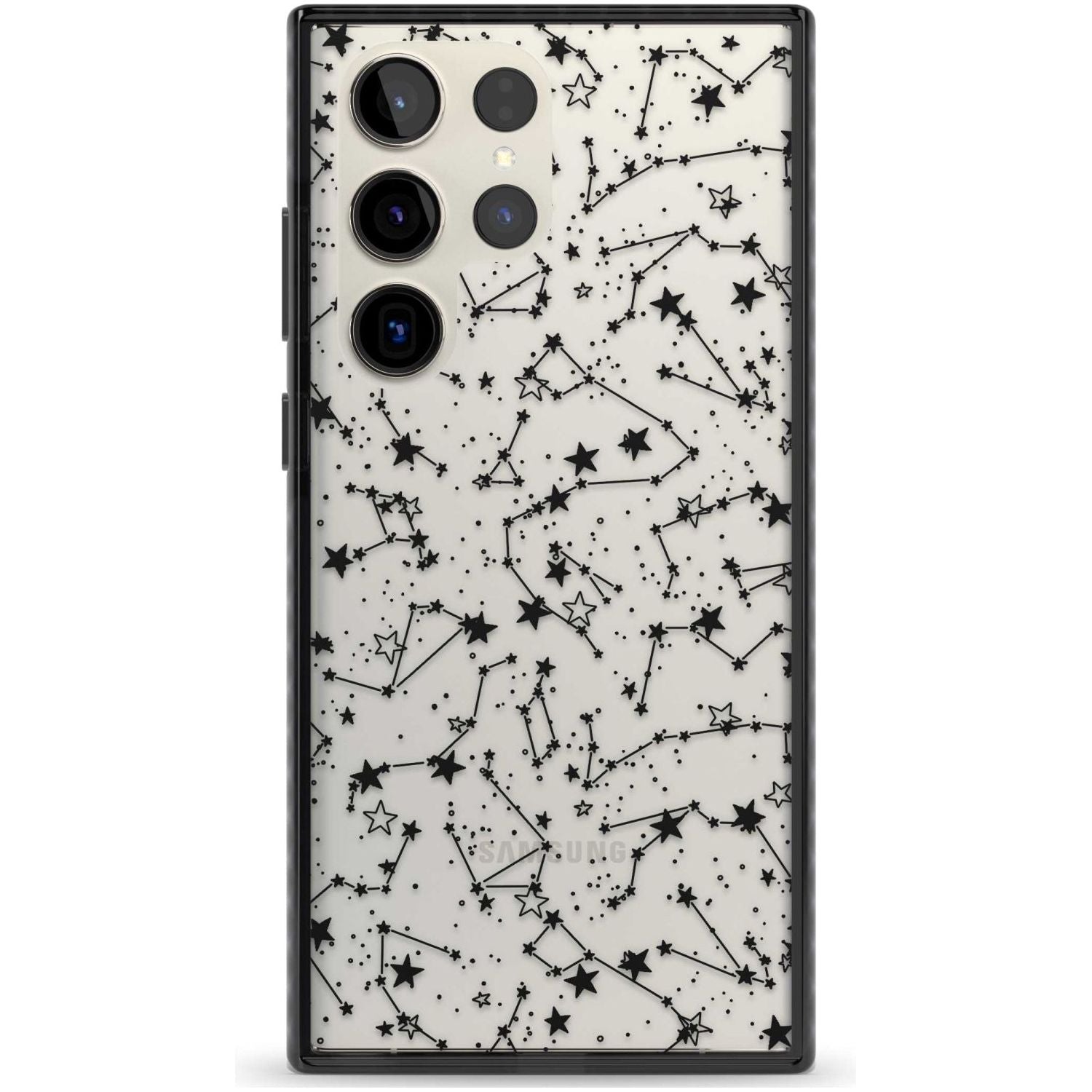 Constellations Phone Case Samsung S22 Ultra / Black Impact Case,Samsung S23 Ultra / Black Impact Case Blanc Space