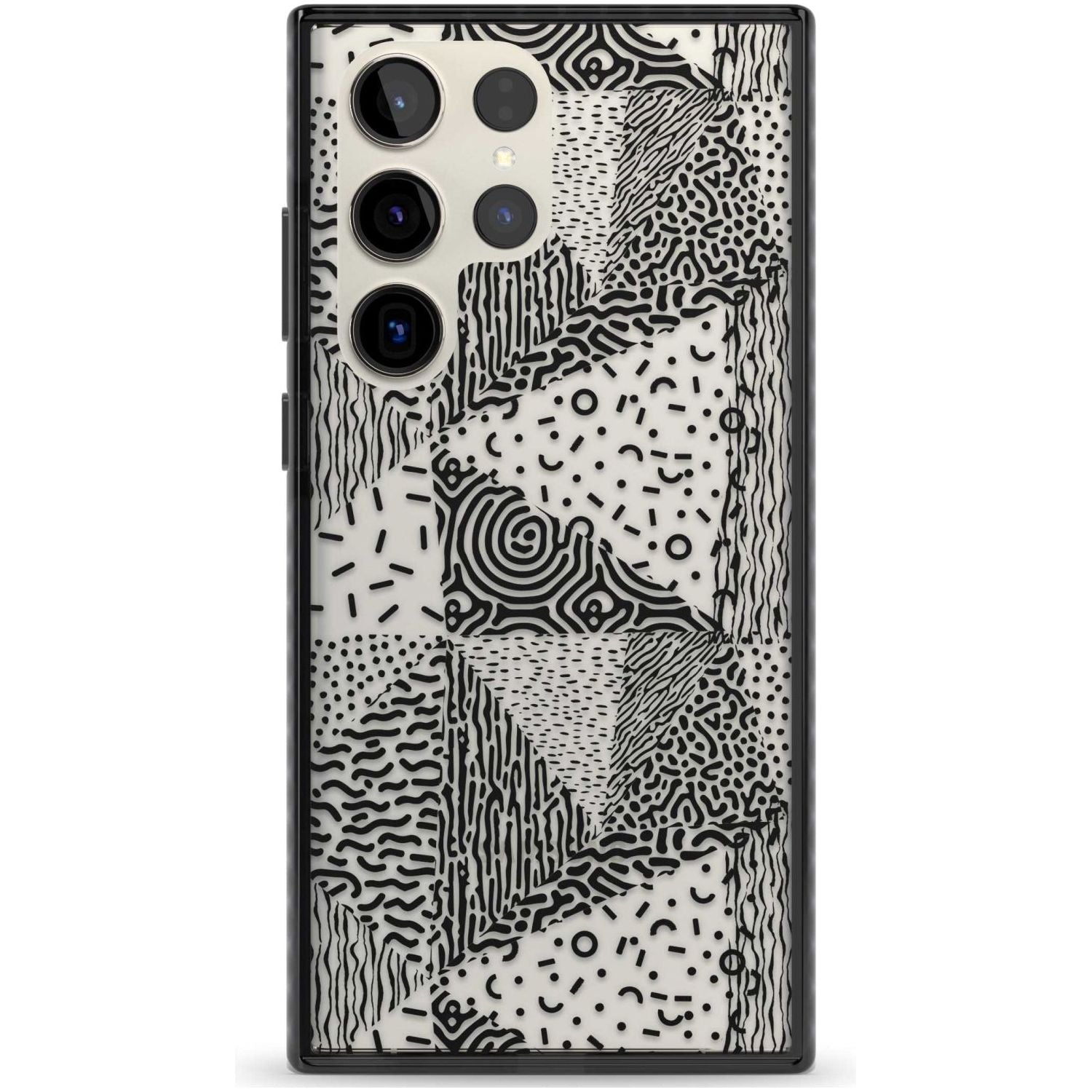 Pattern Mashup (Black) Phone Case Samsung S22 Ultra / Black Impact Case,Samsung S23 Ultra / Black Impact Case Blanc Space