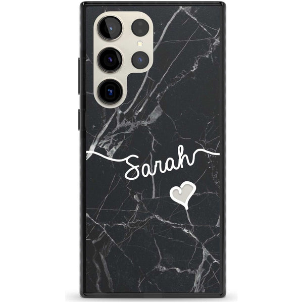 Personalised Black Marble Heart