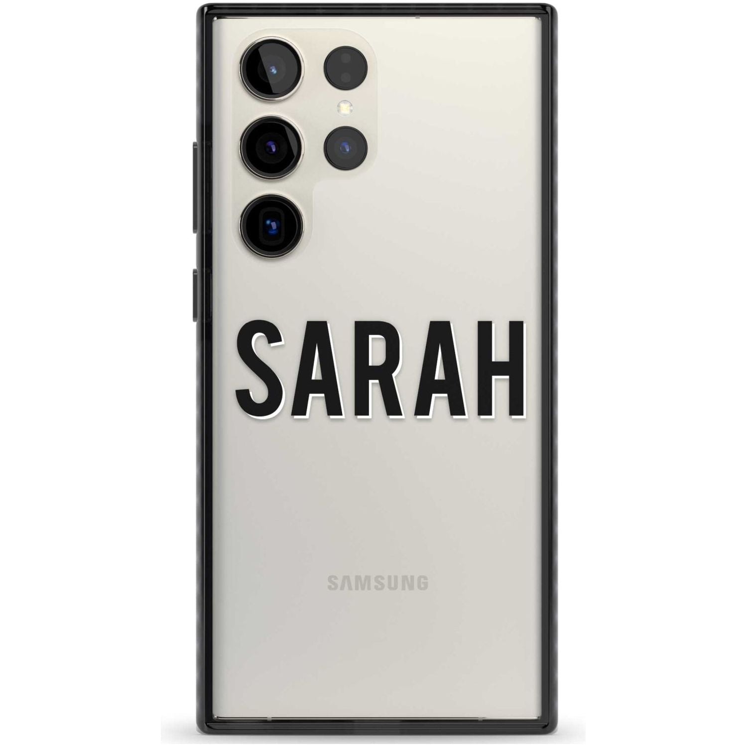Personalised Clear Text  1A Custom Phone Case Samsung S22 Ultra / Black Impact Case,Samsung S23 Ultra / Black Impact Case Blanc Space