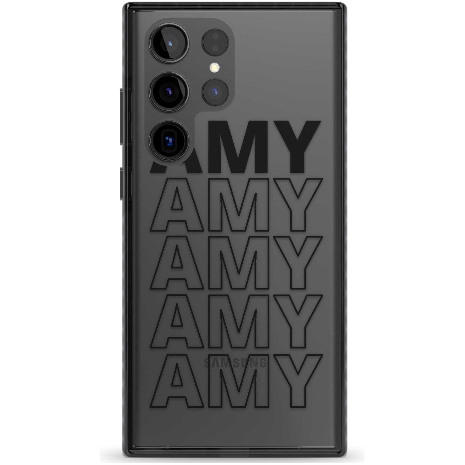 Personalised Clear Text  5A Custom Phone Case Samsung S22 Ultra / Black Impact Case,Samsung S23 Ultra / Black Impact Case Blanc Space
