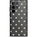 Daisy Pattern Transparent Cute Floral Phone Case Samsung S22 Ultra / Black Impact Case,Samsung S23 Ultra / Black Impact Case Blanc Space