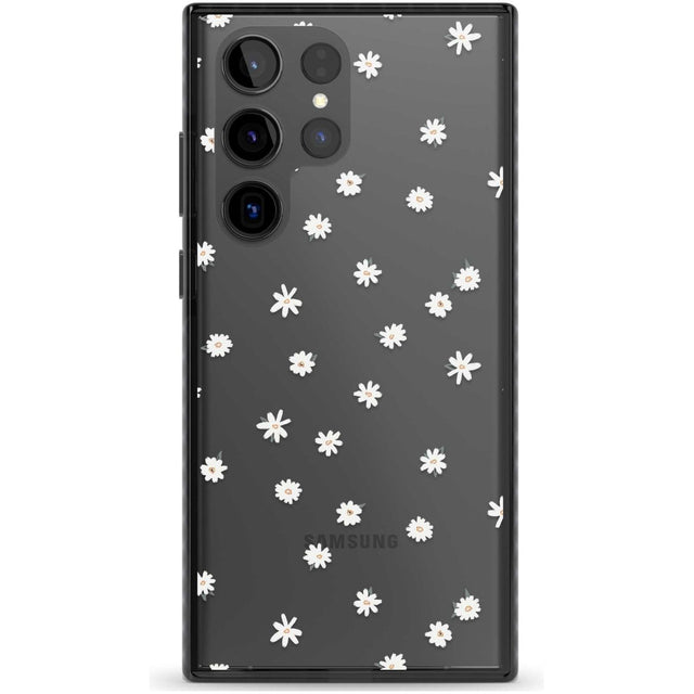 Painted Daises on Transparent Phone Case Samsung S22 Ultra / Black Impact Case,Samsung S23 Ultra / Black Impact Case Blanc Space