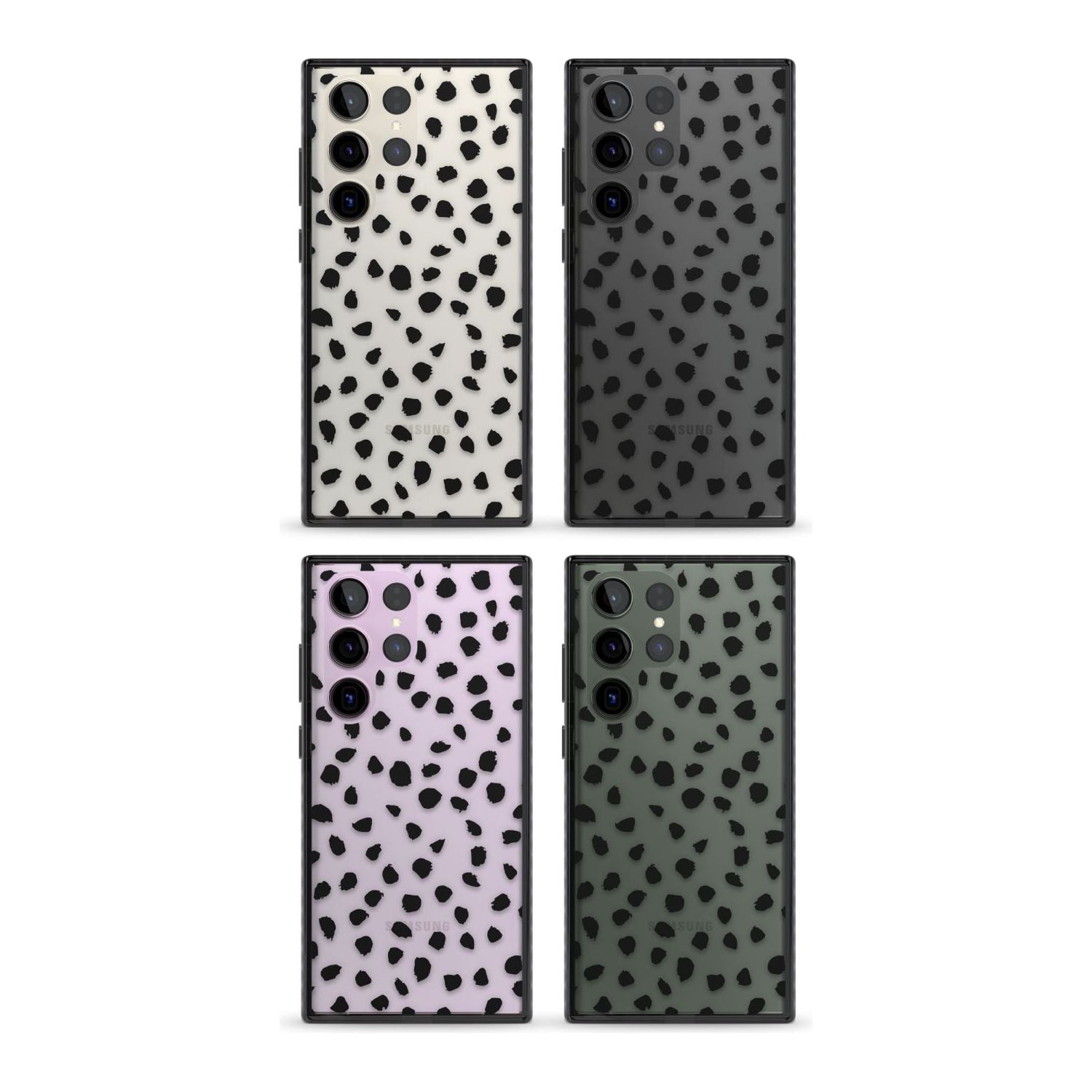 Black on Transparent Dalmatian Polka Dot Spots