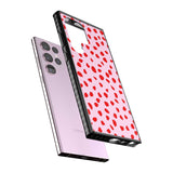 Red on Pink Dalmatian Polka Dot Spots