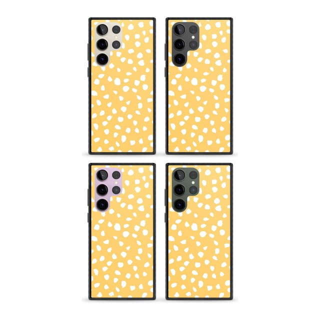 White on Yellow Dalmatian Polka Dot Spots