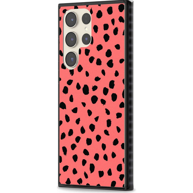 Black on Salmon Pink Dalmatian Polka Dot Spots Phone Case iPhone 15 Pro Max / Black Impact Case,iPhone 15 Plus / Black Impact Case,iPhone 15 Pro / Black Impact Case,iPhone 15 / Black Impact Case,iPhone 15 Pro Max / Impact Case,iPhone 15 Plus / Impact Case,iPhone 15 Pro / Impact Case,iPhone 15 / Impact Case,iPhone 15 Pro Max / Magsafe Black Impact Case,iPhone 15 Plus / Magsafe Black Impact Case,iPhone 15 Pro / Magsafe Black Impact Case,iPhone 15 / Magsafe Black Impact Case,iPhone 14 Pro Max / Black Impact Ca