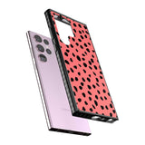 Black on Salmon Pink Dalmatian Polka Dot Spots Phone Case iPhone 15 Pro Max / Black Impact Case,iPhone 15 Plus / Black Impact Case,iPhone 15 Pro / Black Impact Case,iPhone 15 / Black Impact Case,iPhone 15 Pro Max / Impact Case,iPhone 15 Plus / Impact Case,iPhone 15 Pro / Impact Case,iPhone 15 / Impact Case,iPhone 15 Pro Max / Magsafe Black Impact Case,iPhone 15 Plus / Magsafe Black Impact Case,iPhone 15 Pro / Magsafe Black Impact Case,iPhone 15 / Magsafe Black Impact Case,iPhone 14 Pro Max / Black Impact Ca