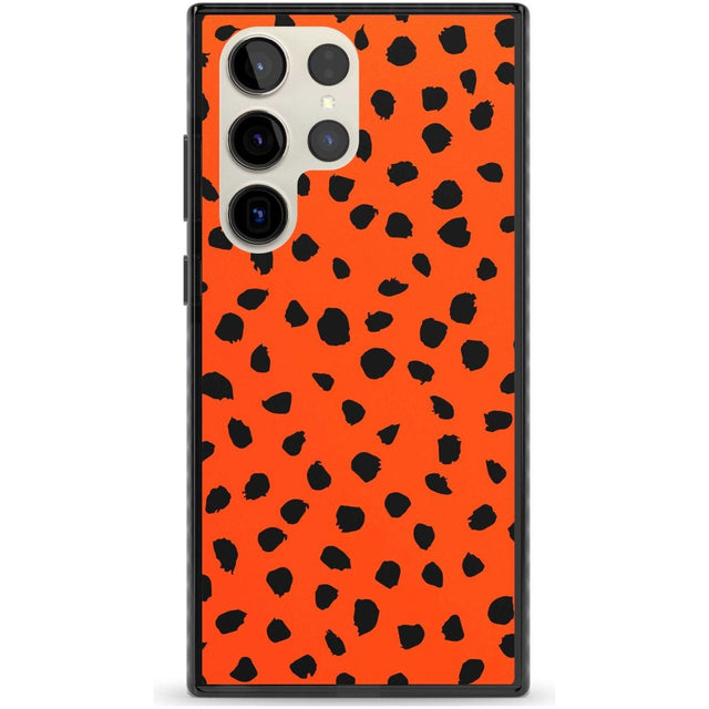 Black & Bright Red Dalmatian Polka Dot Spots Phone Case Samsung S22 Ultra / Black Impact Case,Samsung S23 Ultra / Black Impact Case Blanc Space