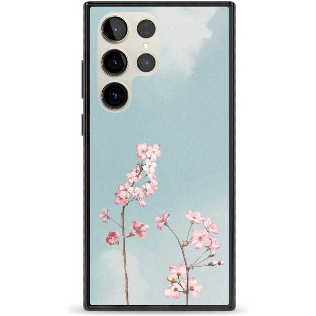 Blossom Flower Sky Phone Case Samsung S22 Ultra / Black Impact Case,Samsung S23 Ultra / Black Impact Case Blanc Space