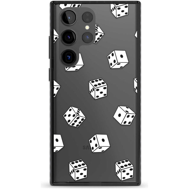 Clear Dice Pattern Phone Case Samsung S22 Ultra / Black Impact Case,Samsung S23 Ultra / Black Impact Case Blanc Space