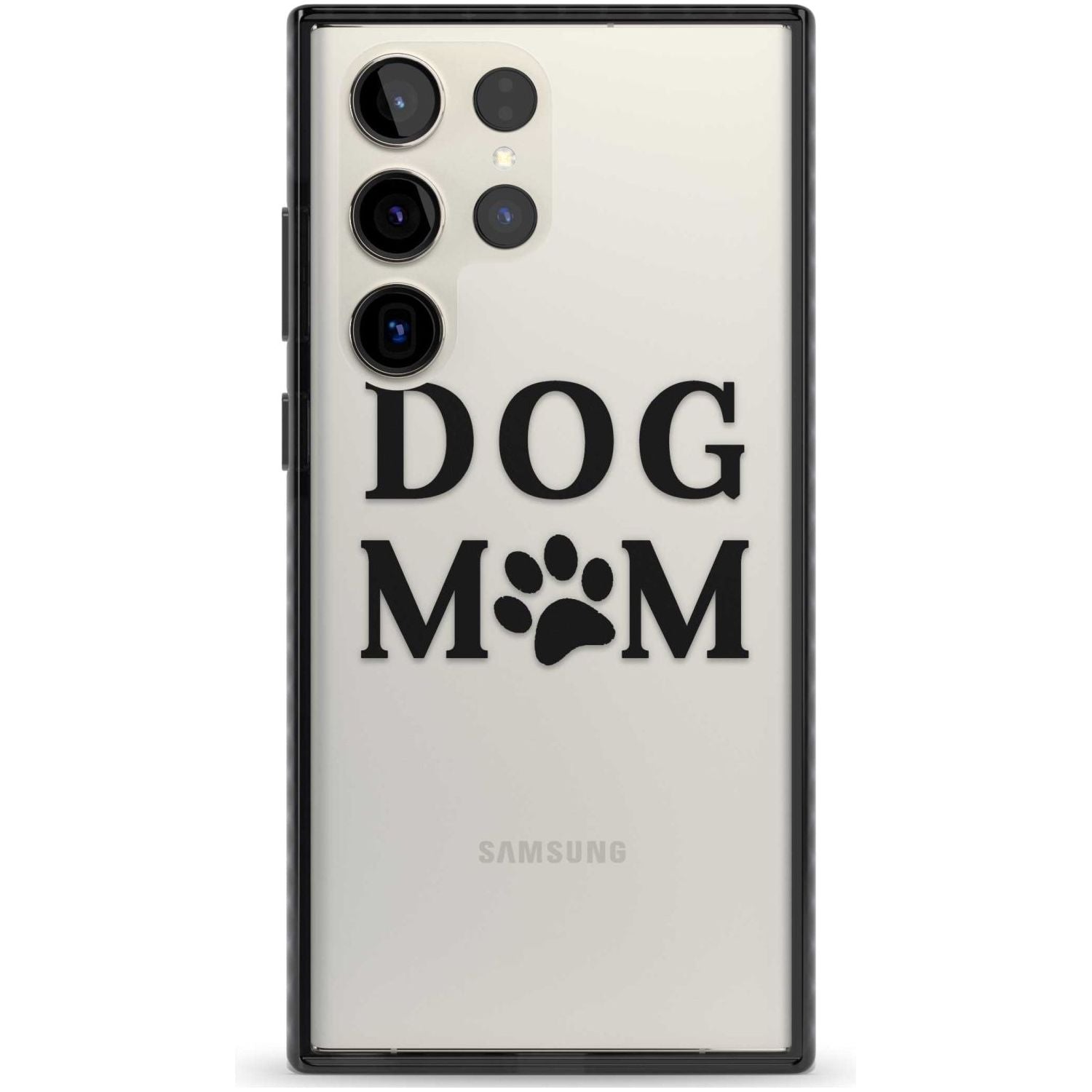 Dog Mom Paw Print Phone Case Samsung S22 Ultra / Black Impact Case,Samsung S23 Ultra / Black Impact Case Blanc Space