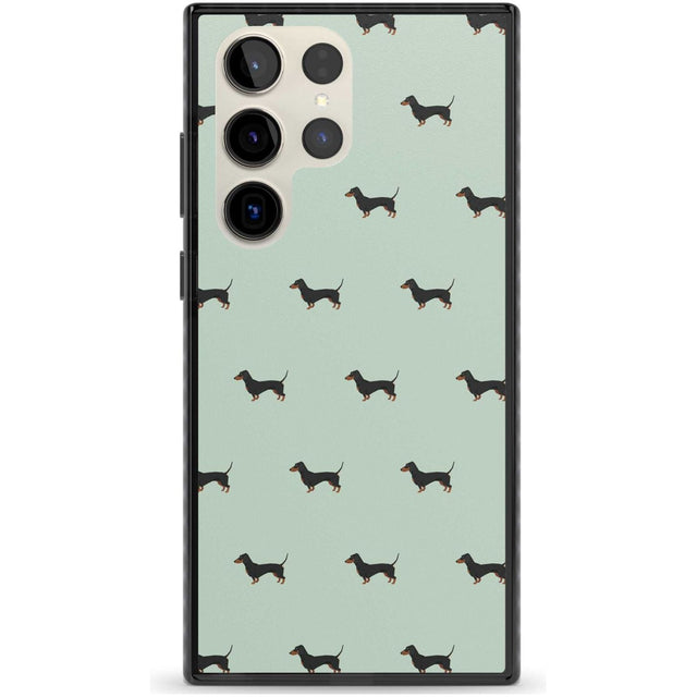 Dachshund Dog Pattern Phone Case Samsung S22 Ultra / Black Impact Case,Samsung S23 Ultra / Black Impact Case Blanc Space