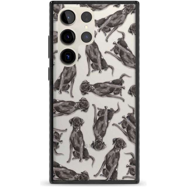 Black Labrador Watercolour Dog Pattern Phone Case Samsung S22 Ultra / Black Impact Case,Samsung S23 Ultra / Black Impact Case Blanc Space
