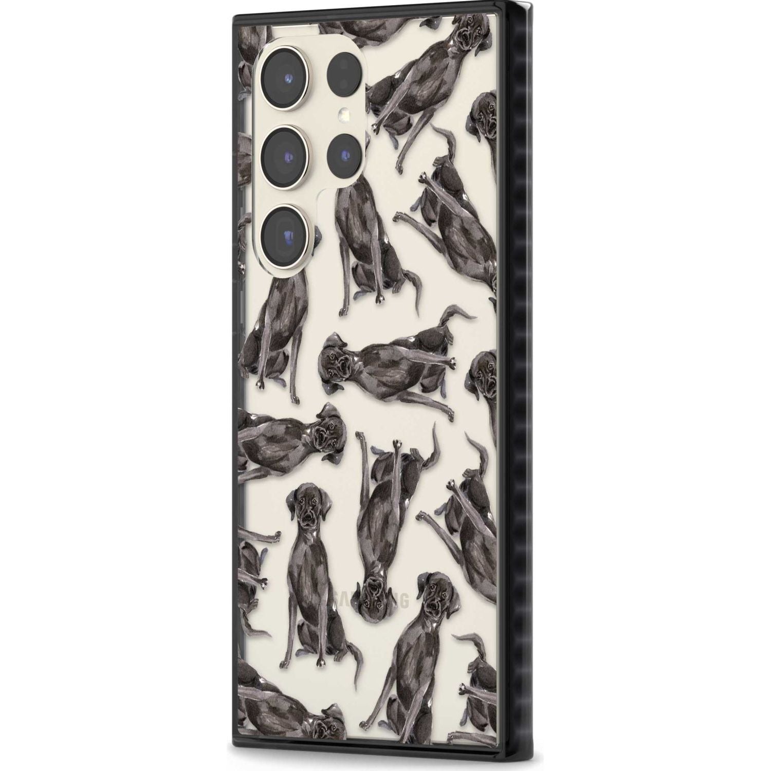 Black Labrador Watercolour Dog Pattern