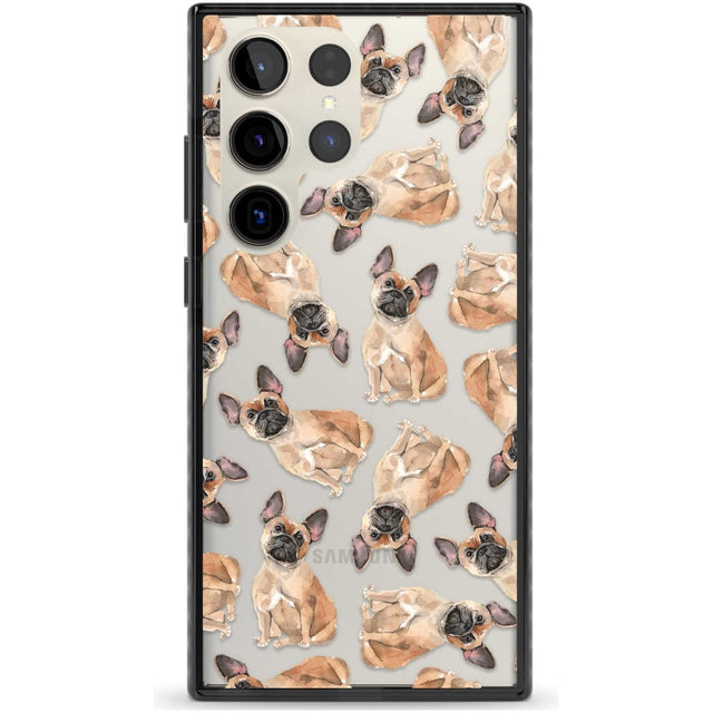 French Bulldog Watercolour Dog Pattern Phone Case Samsung S22 Ultra / Black Impact Case,Samsung S23 Ultra / Black Impact Case Blanc Space