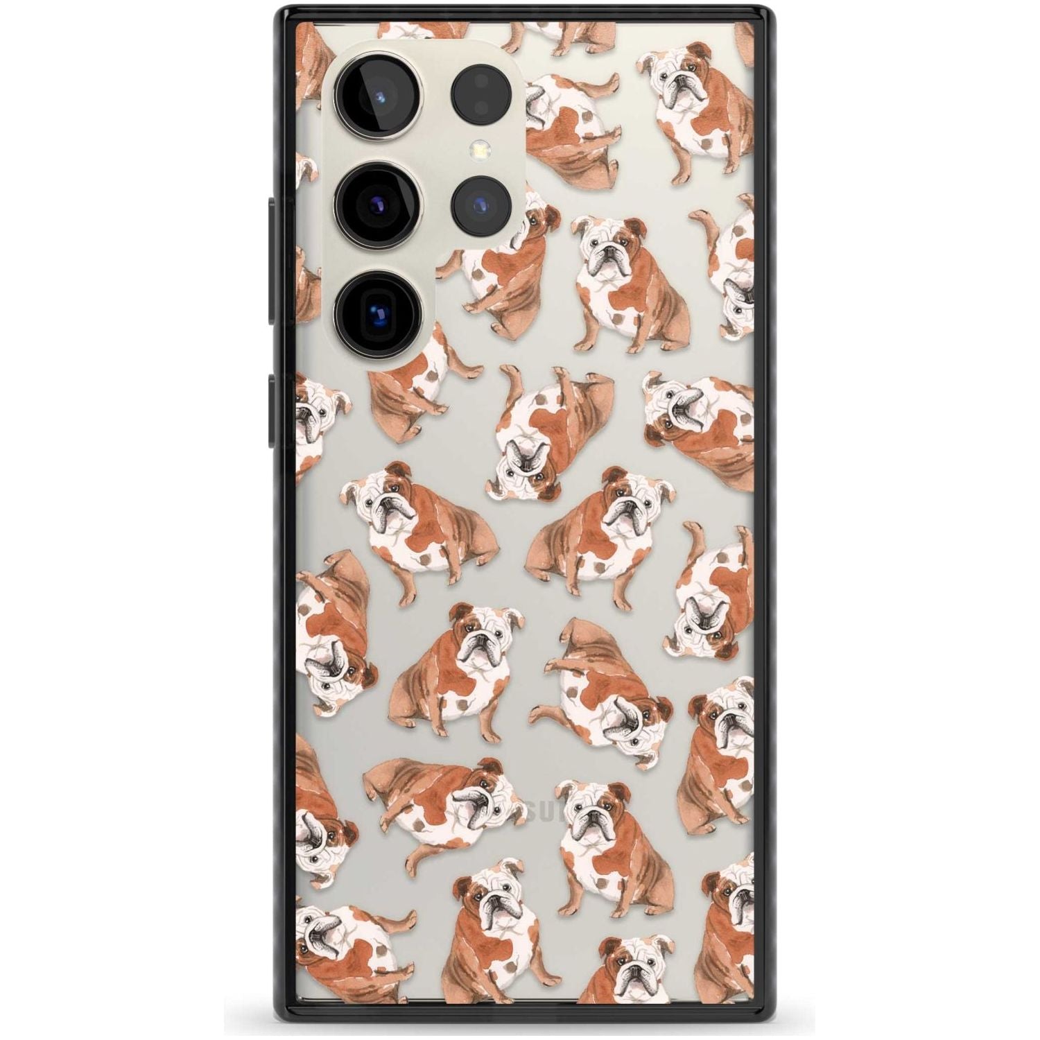 English Bulldog Watercolour Dog Pattern
