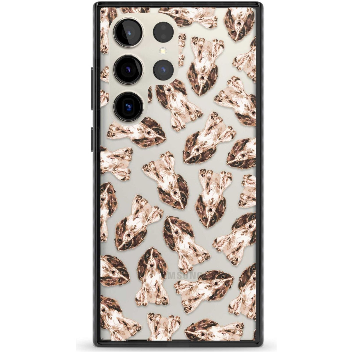 Cocker Spaniel (Brown) Watercolour Dog Pattern Phone Case Samsung S22 Ultra / Black Impact Case,Samsung S23 Ultra / Black Impact Case Blanc Space