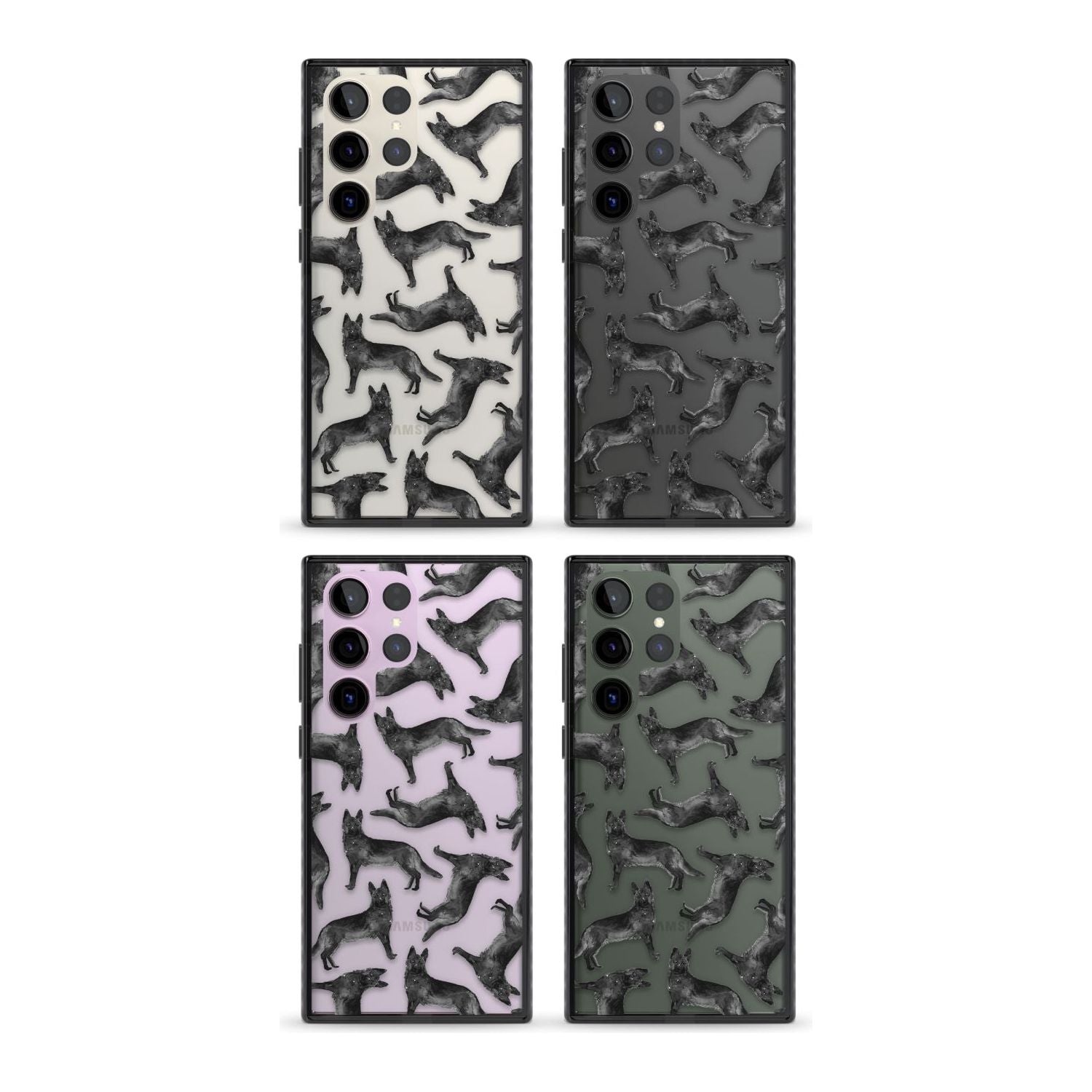 German Shepherd (Black) Watercolour Dog Pattern
