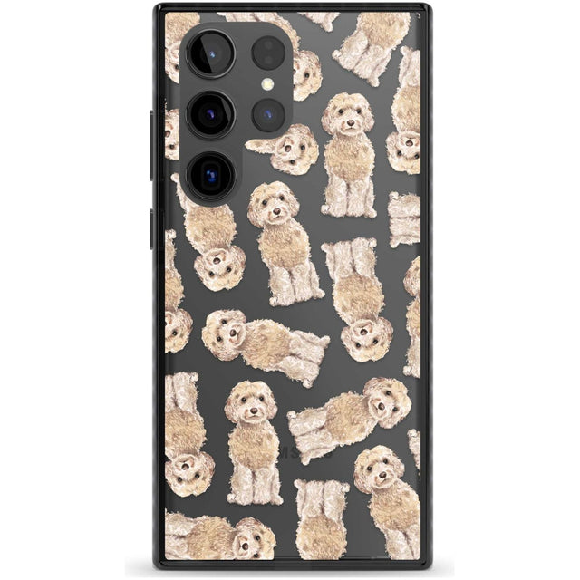 Cockapoo (Champagne) Watercolour Dog Pattern Phone Case Samsung S22 Ultra / Black Impact Case,Samsung S23 Ultra / Black Impact Case Blanc Space