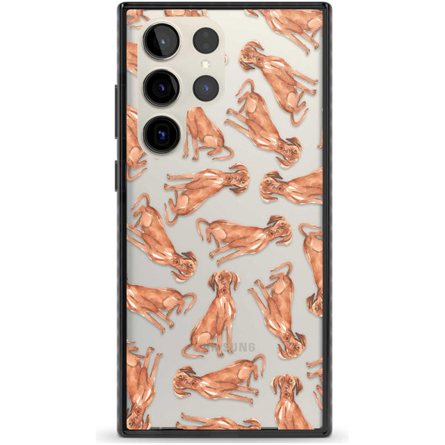 Hungarian Vizsla Watercolour Dog Pattern Phone Case Samsung S22 Ultra / Black Impact Case,Samsung S23 Ultra / Black Impact Case Blanc Space