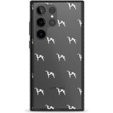 Greyhound Dog Pattern Clear Phone Case Samsung S22 Ultra / Black Impact Case,Samsung S23 Ultra / Black Impact Case Blanc Space