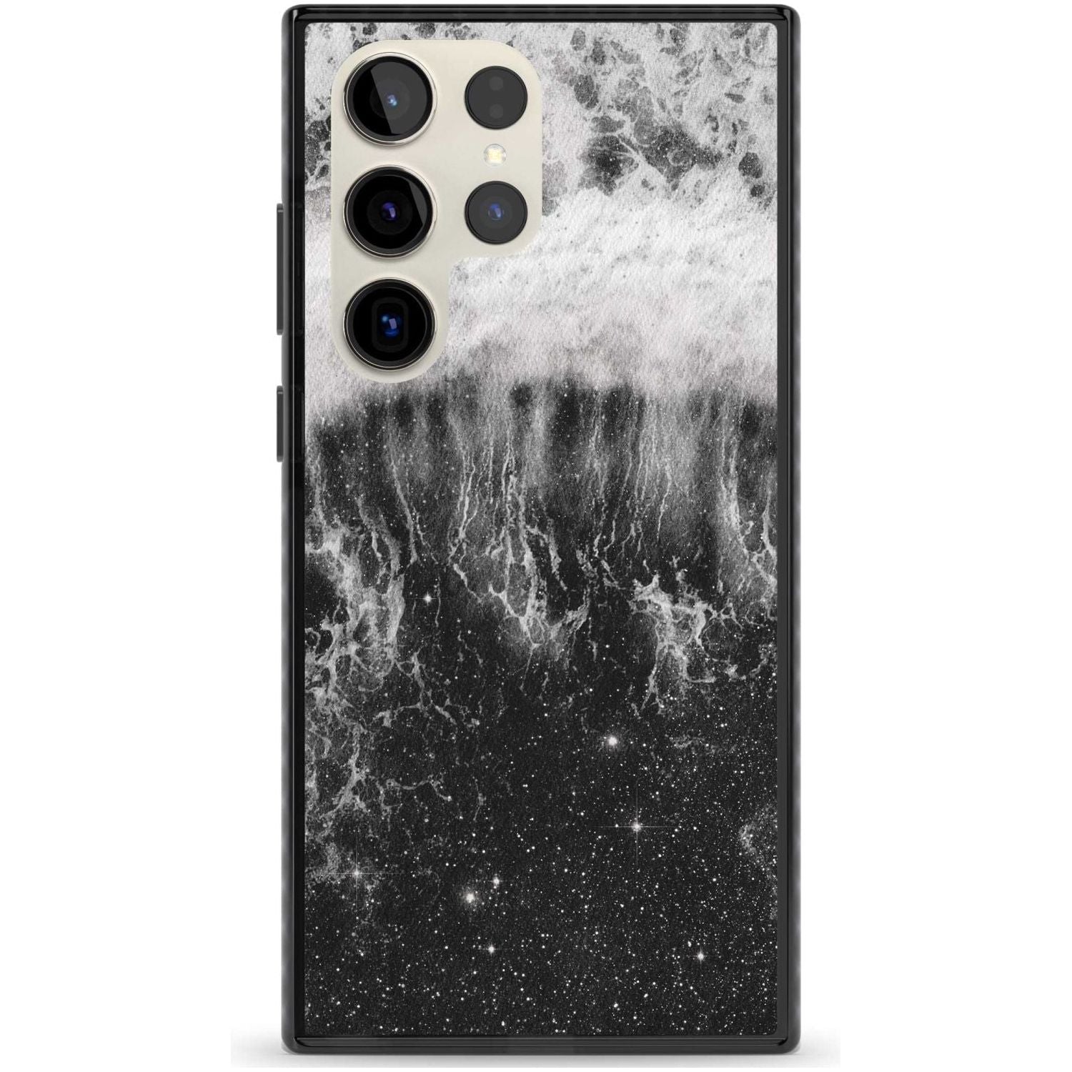 Ocean Wave Galaxy Print Phone Case Samsung S22 Ultra / Black Impact Case,Samsung S23 Ultra / Black Impact Case Blanc Space
