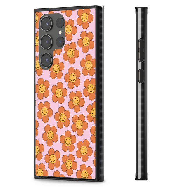 Floral Smiles Impact Phone Case for Samsung Galaxy S24 Ultra , Samsung Galaxy S23 Ultra, Samsung Galaxy S22 Ultra