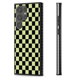 Black & Lime Check Impact Phone Case for Samsung Galaxy S24 Ultra , Samsung Galaxy S23 Ultra, Samsung Galaxy S22 Ultra