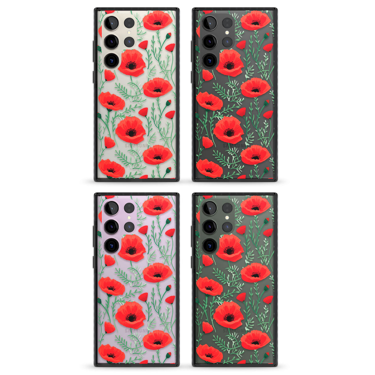 Poppy Garden Impact Phone Case for Samsung Galaxy S24 Ultra , Samsung Galaxy S23 Ultra, Samsung Galaxy S22 Ultra