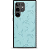 Blue Leaves Vintage Botanical Phone Case Samsung S22 Ultra / Black Impact Case,Samsung S23 Ultra / Black Impact Case Blanc Space