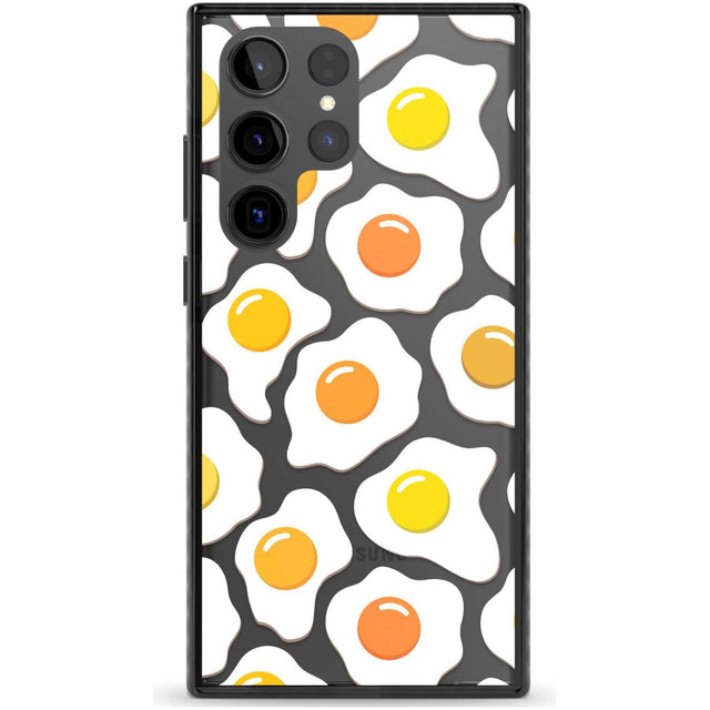 Fried Egg Pattern Phone Case Samsung S22 Ultra / Black Impact Case,Samsung S23 Ultra / Black Impact Case Blanc Space