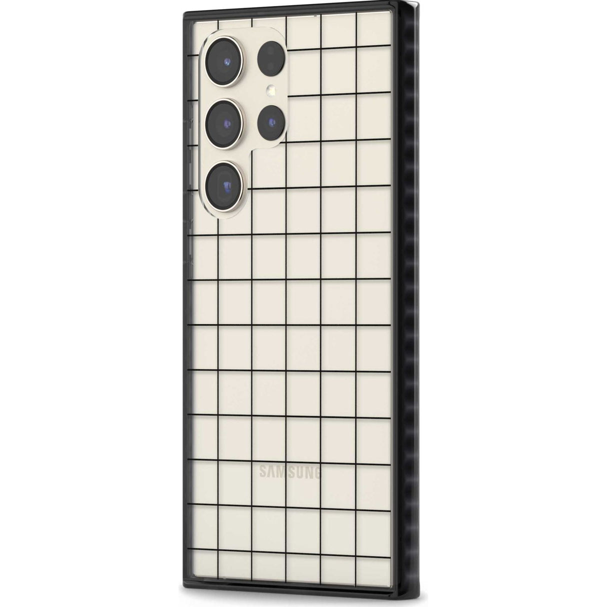 Simplistic Large Grid Pattern Black (Transparent)