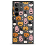 Witches and Pumpkins Pattern Impact Phone Case for Samsung Galaxy S24 Ultra , Samsung Galaxy S23 Ultra, Samsung Galaxy S22 Ultra