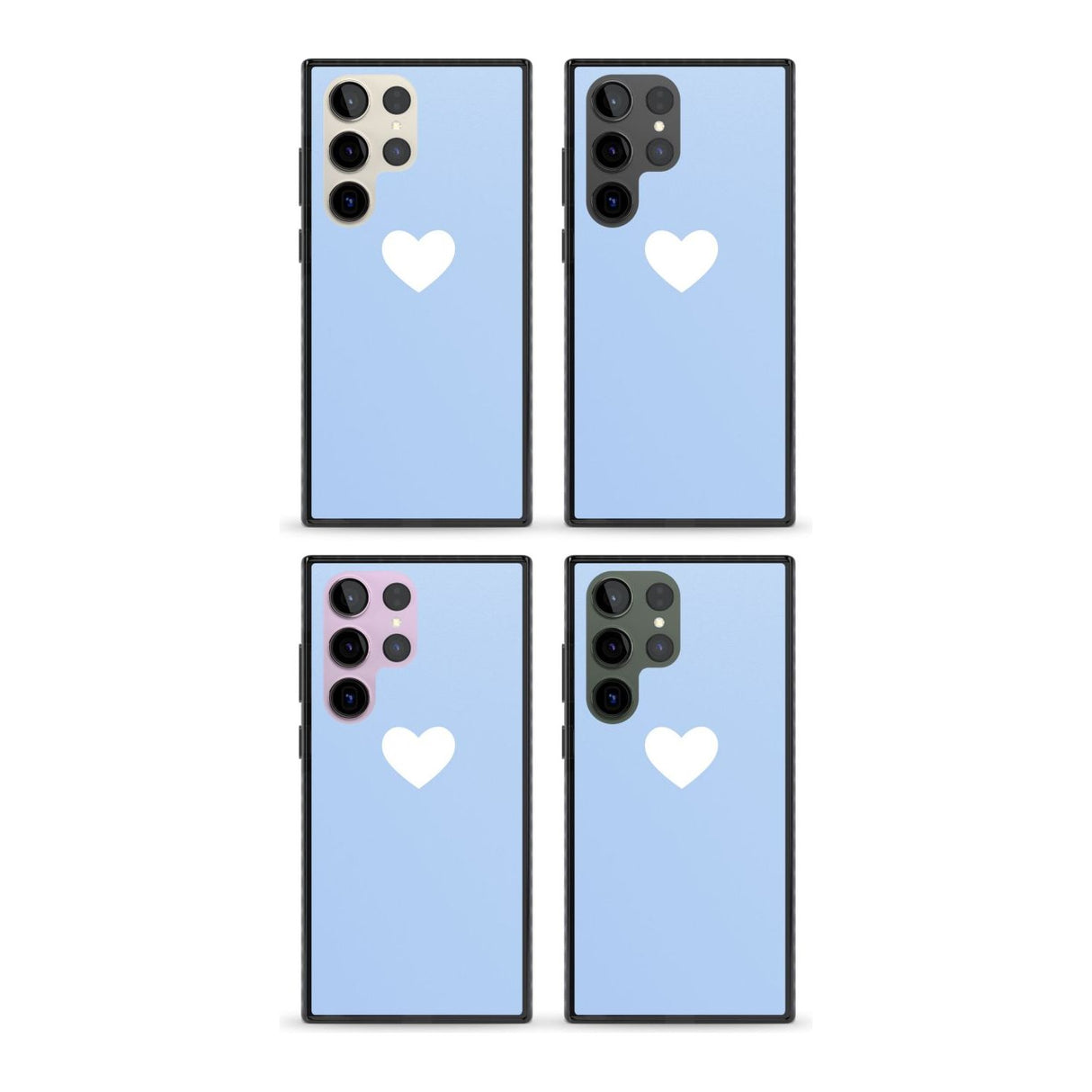 Single Heart Design: White & Baby Blue