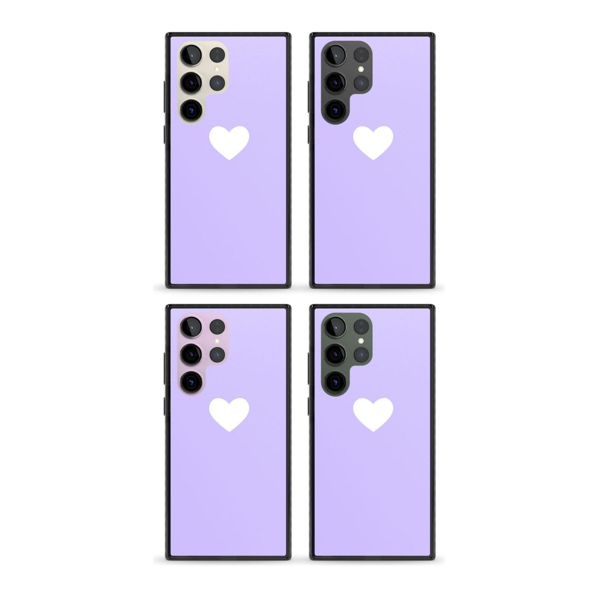 Single Heart White & Pale Purple