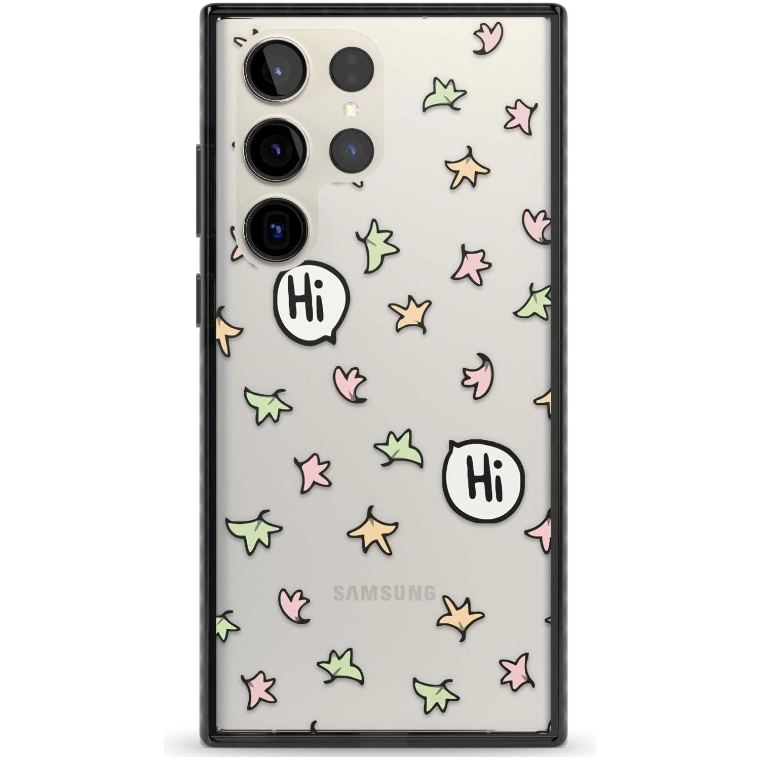 Heartstopper Leaves Pattern Phone Case Samsung S22 Ultra / Black Impact Case,Samsung S23 Ultra / Black Impact Case Blanc Space