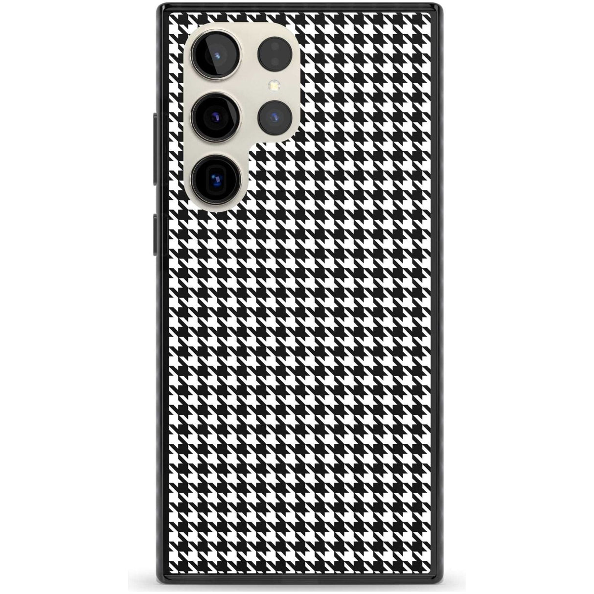 Black Houndstooth Pattern Phone Case Samsung S22 Ultra / Black Impact Case,Samsung S23 Ultra / Black Impact Case Blanc Space