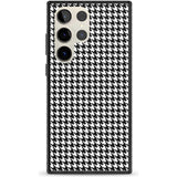 Black Houndstooth Pattern Phone Case Samsung S22 Ultra / Black Impact Case,Samsung S23 Ultra / Black Impact Case Blanc Space