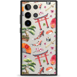 Mixed Japanese Watercolour Pattern Phone Case Samsung S22 Ultra / Black Impact Case,Samsung S23 Ultra / Black Impact Case Blanc Space