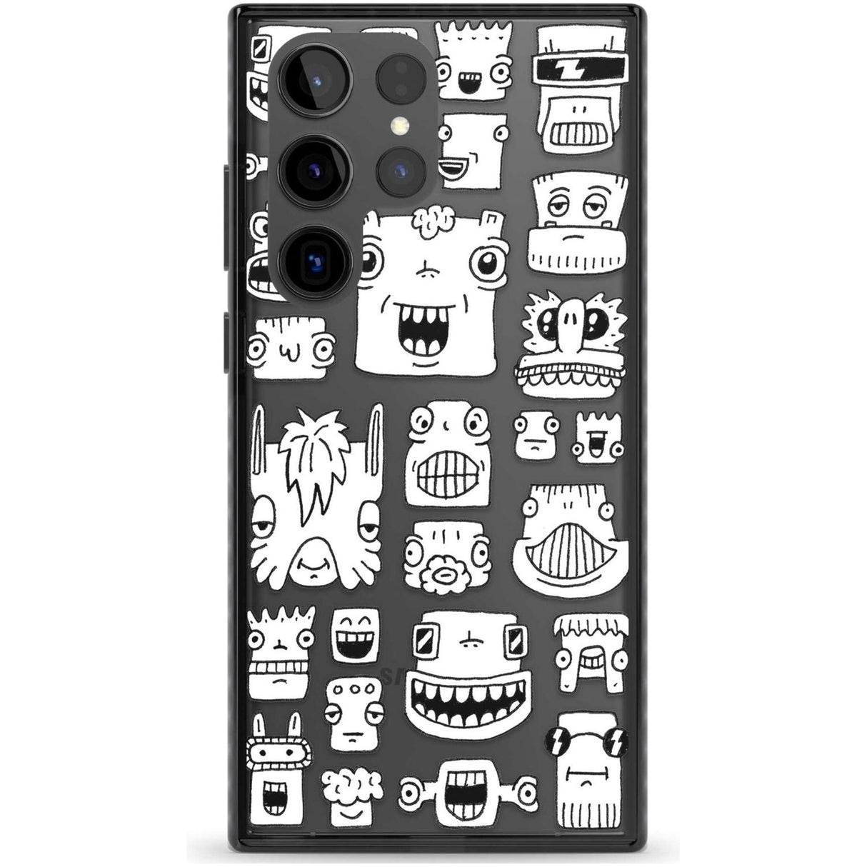 Burst Heads Phone Case Samsung S22 Ultra / Black Impact Case,Samsung S23 Ultra / Black Impact Case Blanc Space