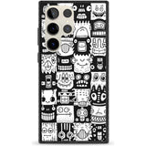 Checkerboard Heads Phone Case Samsung S22 Ultra / Black Impact Case,Samsung S23 Ultra / Black Impact Case Blanc Space