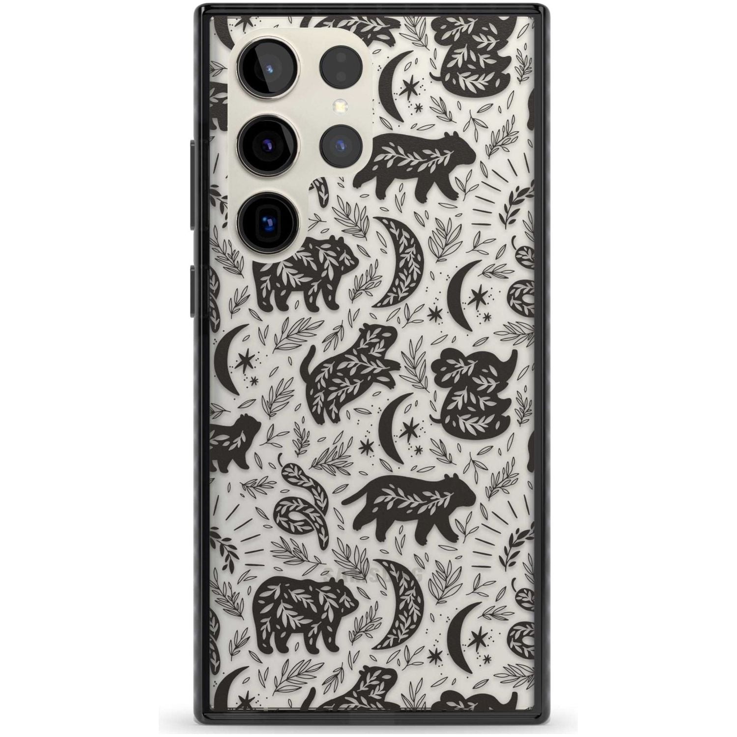 Leafy Bears Phone Case Samsung S22 Ultra / Black Impact Case,Samsung S23 Ultra / Black Impact Case Blanc Space