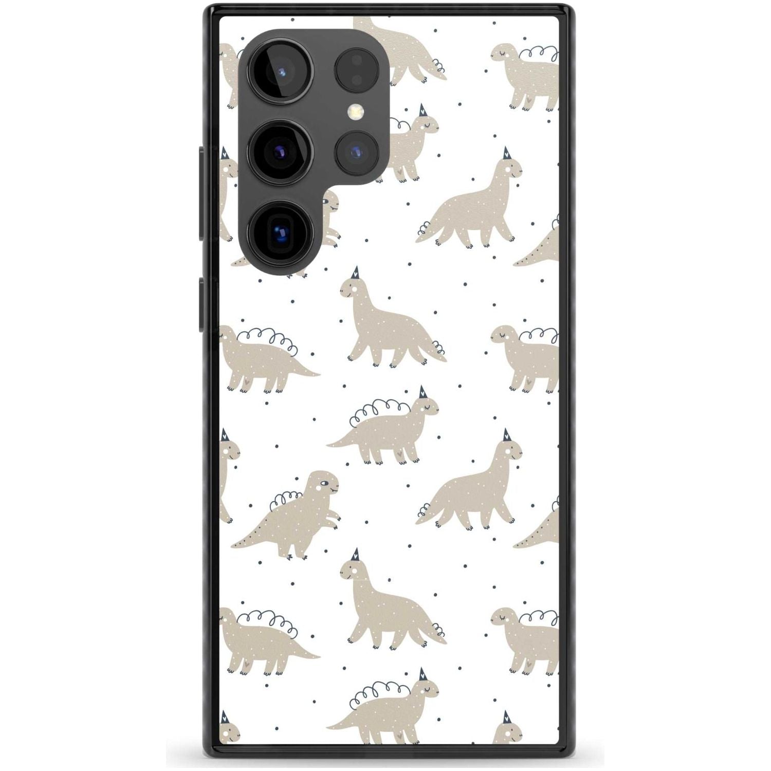 Adorable Dinosaurs Pattern Phone Case Samsung S22 Ultra / Black Impact Case,Samsung S23 Ultra / Black Impact Case Blanc Space