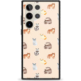 Cute Cat Pattern Phone Case Samsung S22 Ultra / Black Impact Case,Samsung S23 Ultra / Black Impact Case Blanc Space