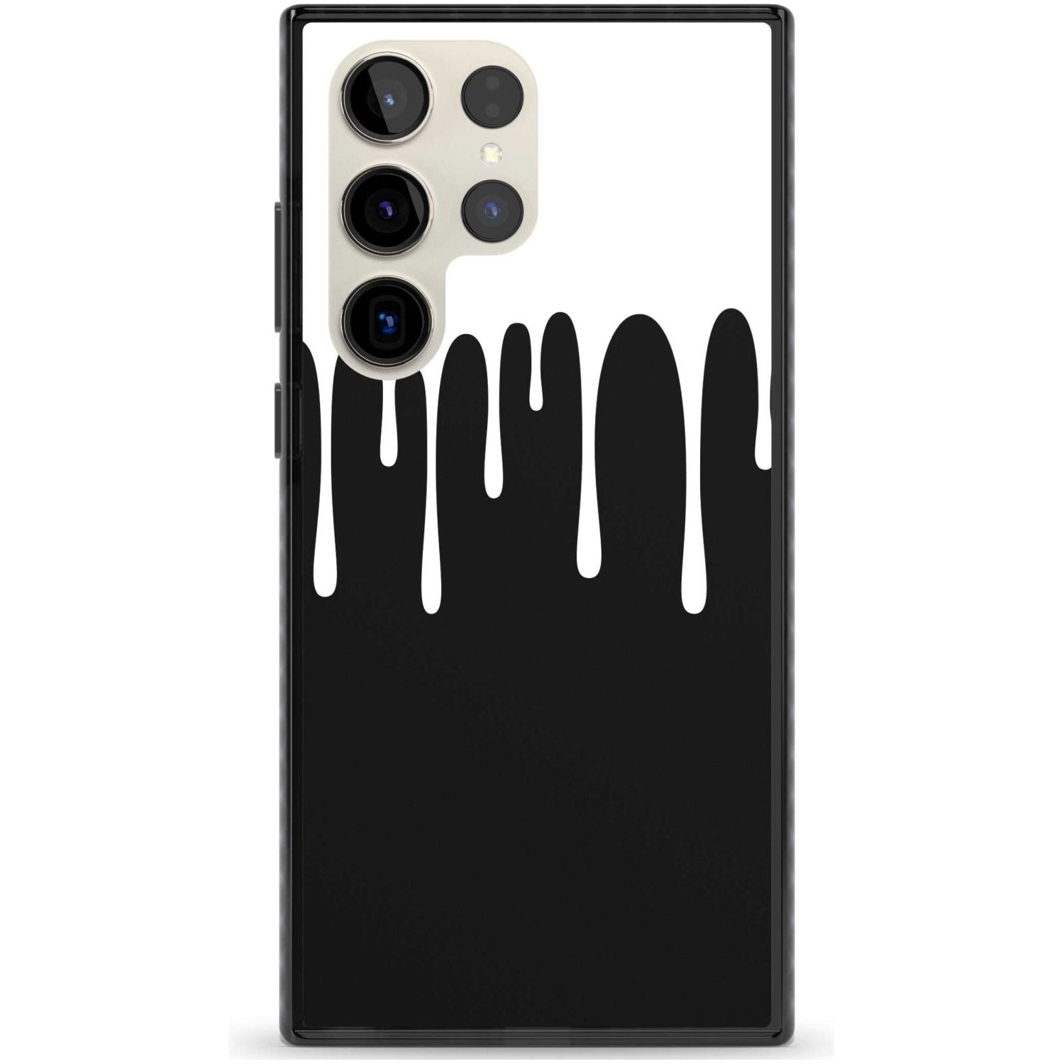 Melted Effect: White & Black Phone Case Samsung S22 Ultra / Black Impact Case,Samsung S23 Ultra / Black Impact Case Blanc Space
