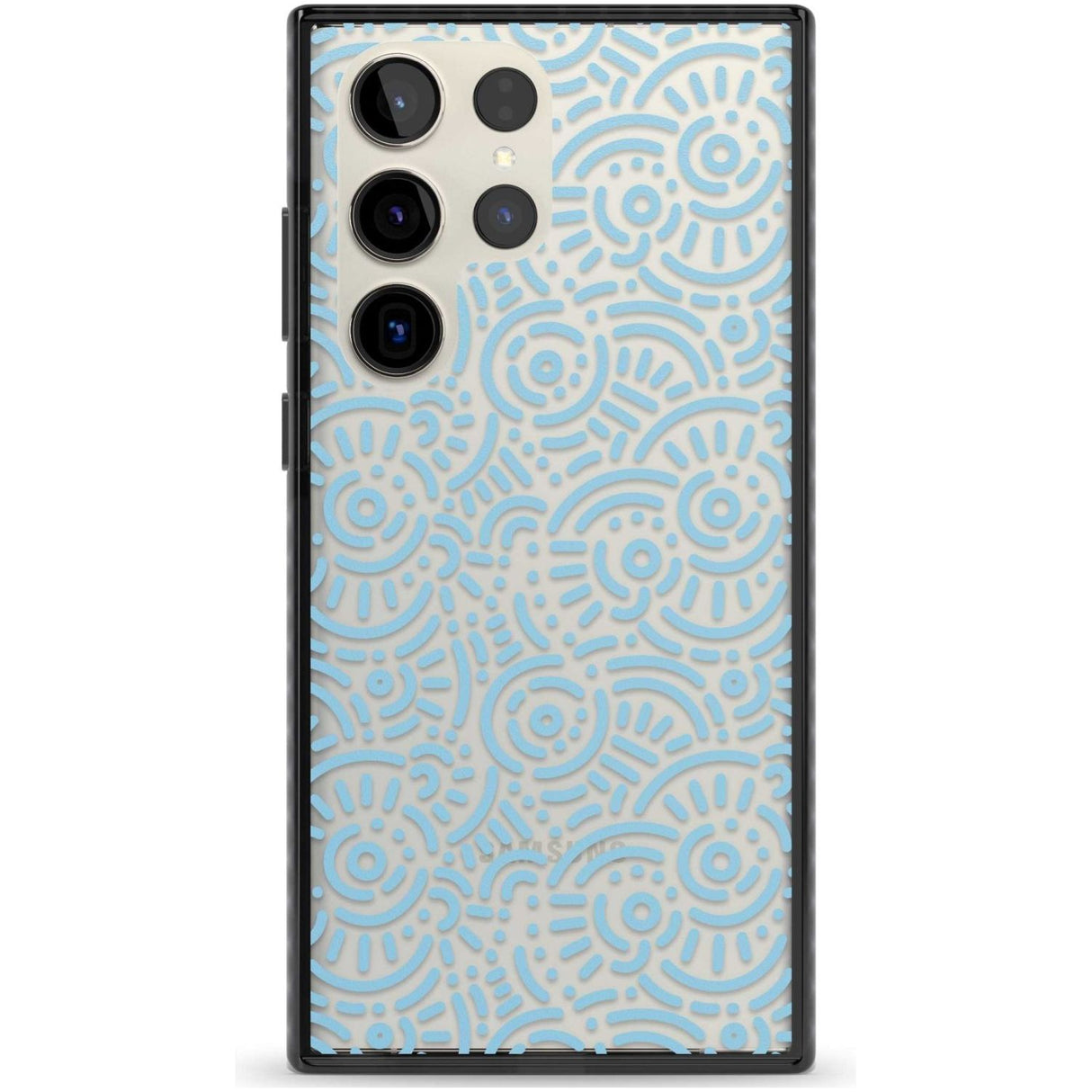 Light Blue Pattern Memphis Retro Pattern Design Phone Case Samsung S22 Ultra / Black Impact Case,Samsung S23 Ultra / Black Impact Case Blanc Space