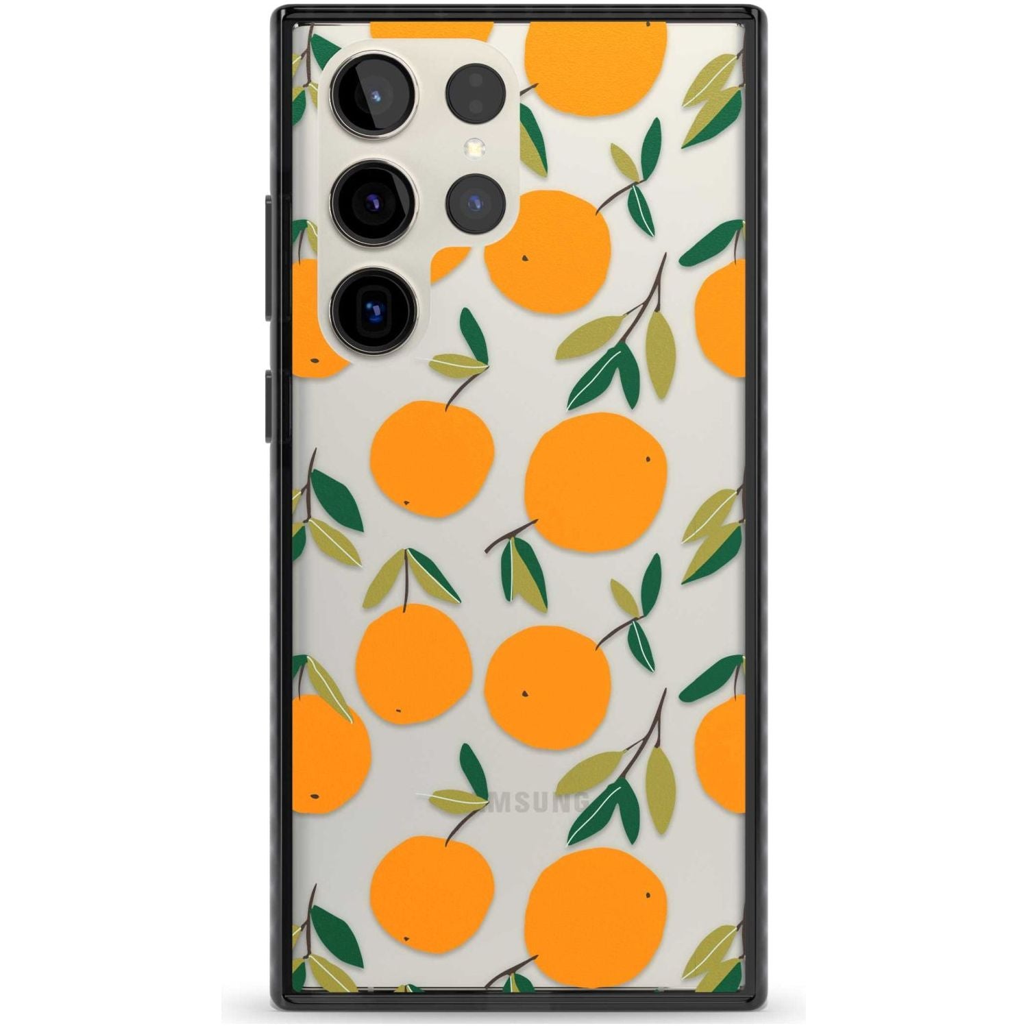 Oranges Pattern Phone Case Samsung S22 Ultra / Black Impact Case,Samsung S23 Ultra / Black Impact Case Blanc Space