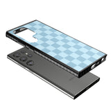 SKYBLUE CHECKERED Impact Phone Case for Samsung Galaxy S24 Ultra , Samsung Galaxy S23 Ultra, Samsung Galaxy S22 Ultra