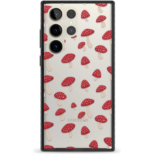 Magical Mushrooms Pattern Phone Case Samsung S22 Ultra / Black Impact Case,Samsung S23 Ultra / Black Impact Case Blanc Space